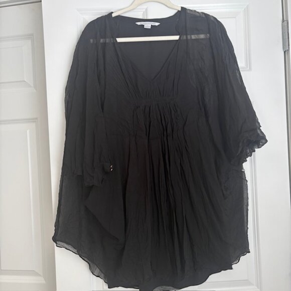 Diane von Furstenberg 100% Silk Fleurette Chiffon Mini Dress Black - Picture 5 of 10